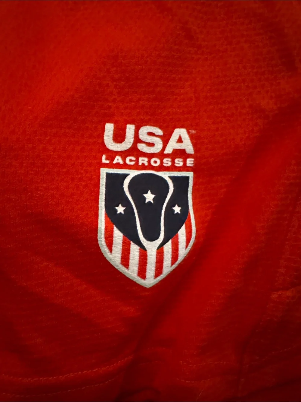 New Balance Red Men's Athletic Lacrosse Shorts with USA Shield